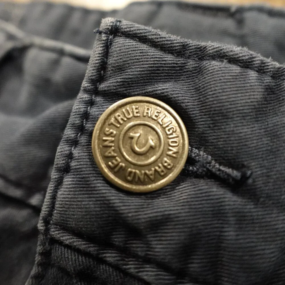 True Religion Ricky Short Men’s‎ 29 Washed Navy Cutoff Denim Jean Shorts